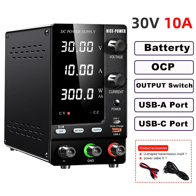 NICE POWER DC Power Supply 30V 10A  Lead acid batteries, lithium battery charging KUAIQU Swithing Po
