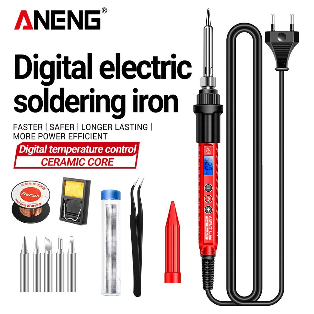 Aneng SL106 หัวแร้งไฟฟ้า ปลั๊ก EU 220V ปรับอุณหภูมิได้ ใช้ได้กับแรงดันไฟฟ้า 220V