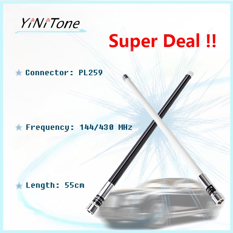 เสาอากาศวิทยุ ไฟเบอร์กลาส สองทาง ระยะไกล ทนทาน Dual Band VHF UHF NL-550 144mhz 430mhz 200W 3.0dBi สําหรับรถยนต์