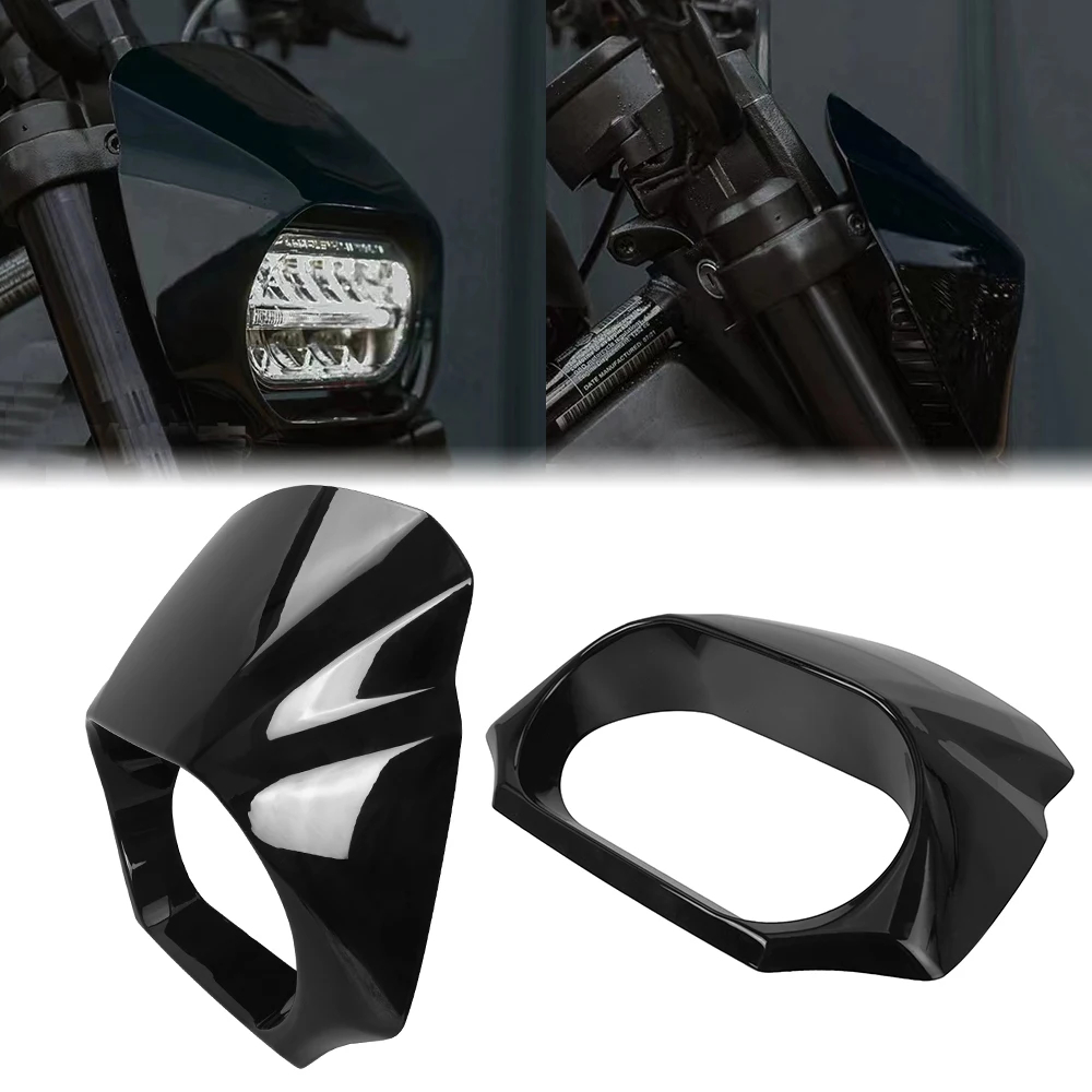 ฝาครอบไฟหน้ารถจักรยานยนต์ สีดําวาว สําหรับ Harley Sportster S 1250 RH1250 2021-2022