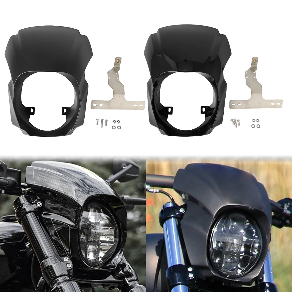 ฝาครอบไฟหน้ารถจักรยานยนต์ สีดําวาว สําหรับ Harley Softail Breakout FXBRS 114 FXBR 107 2018-2022
