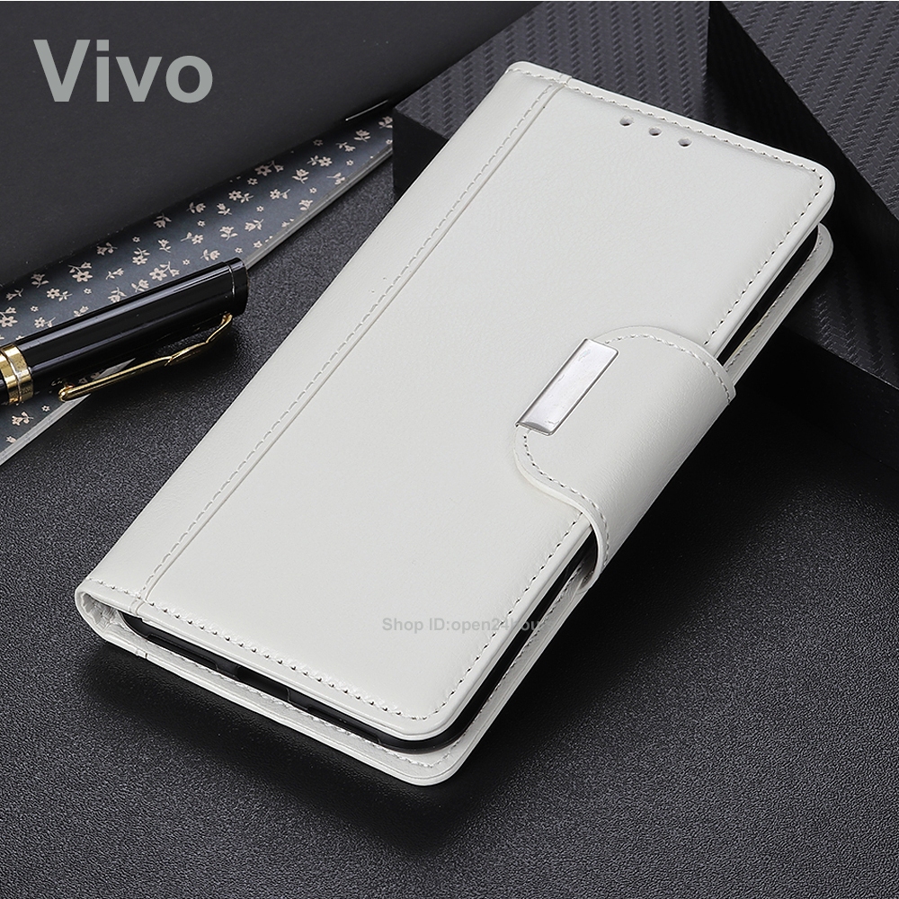 Vivo V40 Pro 5G /V30e /V30 Pro /X100 Pro /V29e /V29 /X90 Pro /V27 /V25 Pro /X80 Pro /V23 /V23e /X70 Pro /V21 /V20 SE เคสโทรศัพท์หนัง ฝาพับ ป้องกันรอยขีดข่วน กันกระแทก สําหรับ