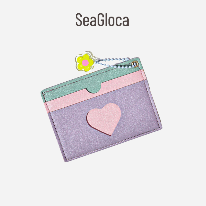 Seagloca เกาหลี Simple Ultra-Thin และ Multi-Card Slot Card Holder สําหรับผู้หญิงไม่มี 1808