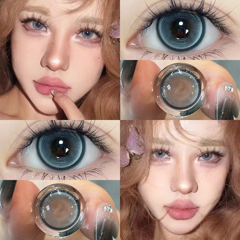 Yimeixi คอนแทคเลนส์สายตาสั้น สีดํา 14.5 มม. สีน้ําตาล สีฟ้า 6 เดือน สําหรับนักเรียน ผู้หญิง 2 ชิ้น - รูปที่ 5