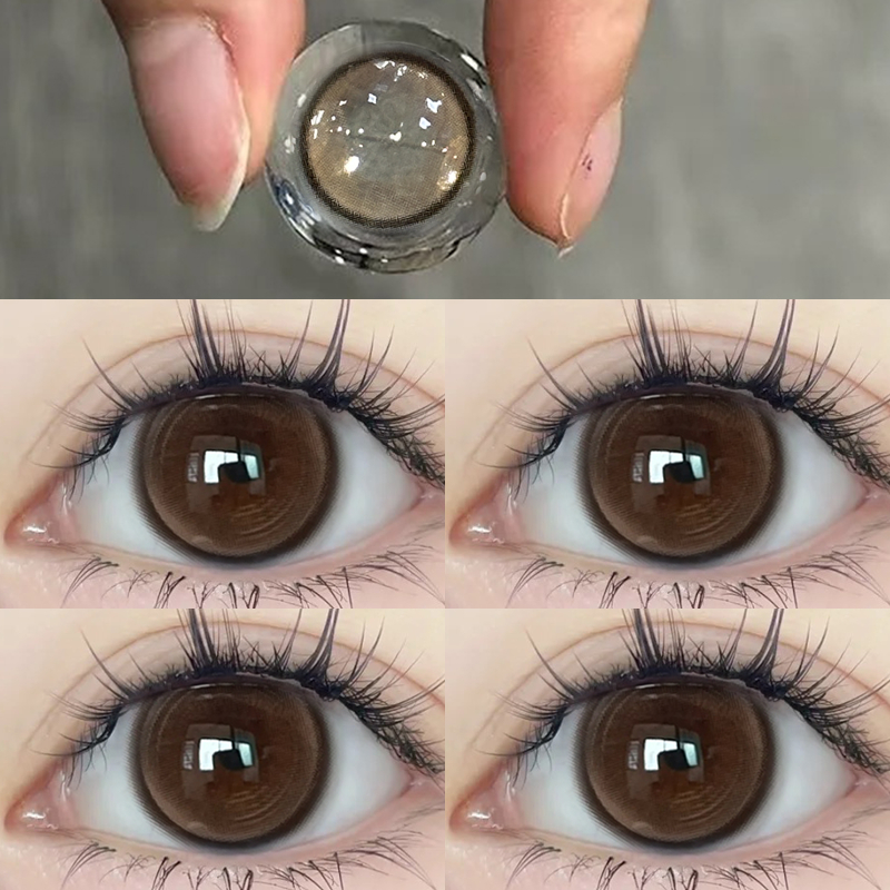 Yimeixi คอนแทคเลนส์สายตาสั้น สีดํา 14.5 มม. สีน้ําตาล สีฟ้า 6 เดือน สําหรับนักเรียน ผู้หญิง 2 ชิ้น - รูปที่ 6