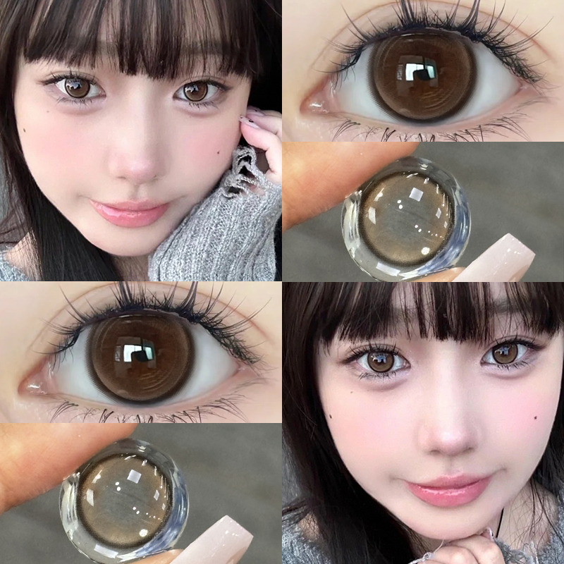 Yimeixi คอนแทคเลนส์สายตาสั้น สีดํา 14.5 มม. สีน้ําตาล สีฟ้า 6 เดือน สําหรับนักเรียน ผู้หญิง 2 ชิ้น - รูปที่ 7