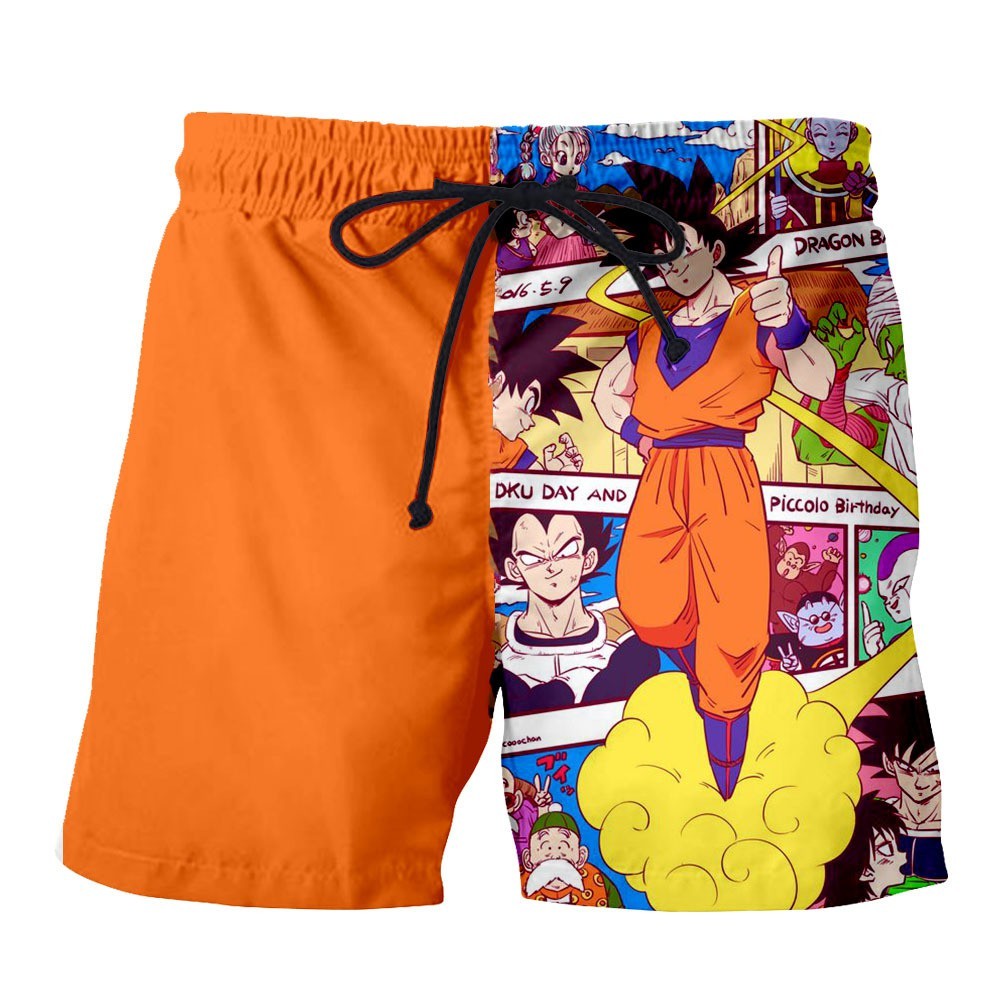 อะนิเมะ Dragon Ball Goku 3d พิมพ์ผู้ชาย Hip Hop กางเกงขาสั้น Street กางเกงขาสั้นชายหาดฤดูร้อนหลวมสบายๆกางเกงขาสั้นแฟชั่น