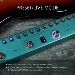 M-vave TANK-G กีตาร์/TANK-B BASS V2 รุ่น Multi-Effects Pedal ชาร์จ 36 ตั้งค่า 9 ช่อง 8 IR Cab 3Modulation/Delay/Reverb Effects