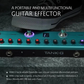 M-vave TANK-G กีตาร์/TANK-B BASS V2 รุ่น Multi-Effects Pedal ชาร์จ 36 ตั้งค่า 9 ช่อง 8 IR Cab 3Modulation/Delay/Reverb Effects