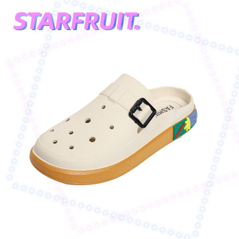 STARFRUIT รองเท้าแตะแพลตฟอร์ม แต่งรูกลวง เข้ากับทุกการแต่งกาย เหมาะกับใส่ในบ้าน และกลางแจ้ง สําหรับผู้หญิง