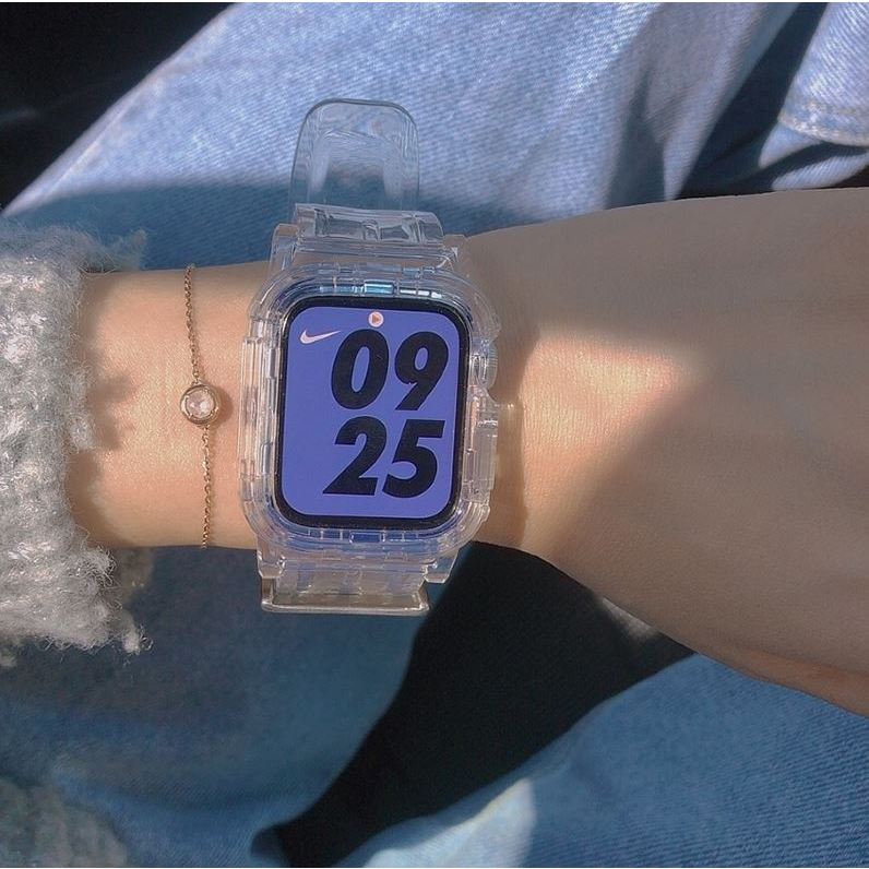 สายนาฬิกาข้อมือ แบบใส สําหรับ Apple Watch iwatch 3 4 5 6 7 8 9 Ultra 2 SE 38 มม. 42 มม. 40 มม. 44 มม. 41 มม. 45 มม. 49 มม.
