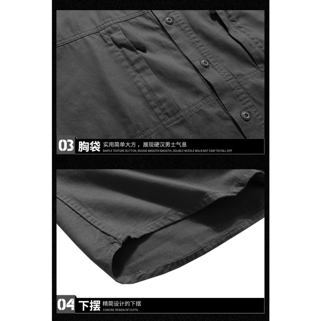 Fuguiniao ใหม่ เสื้อเชิ้ตลําลอง แขนสั้น สีพื้น สําหรับผู้ชาย - รูปที่ 6