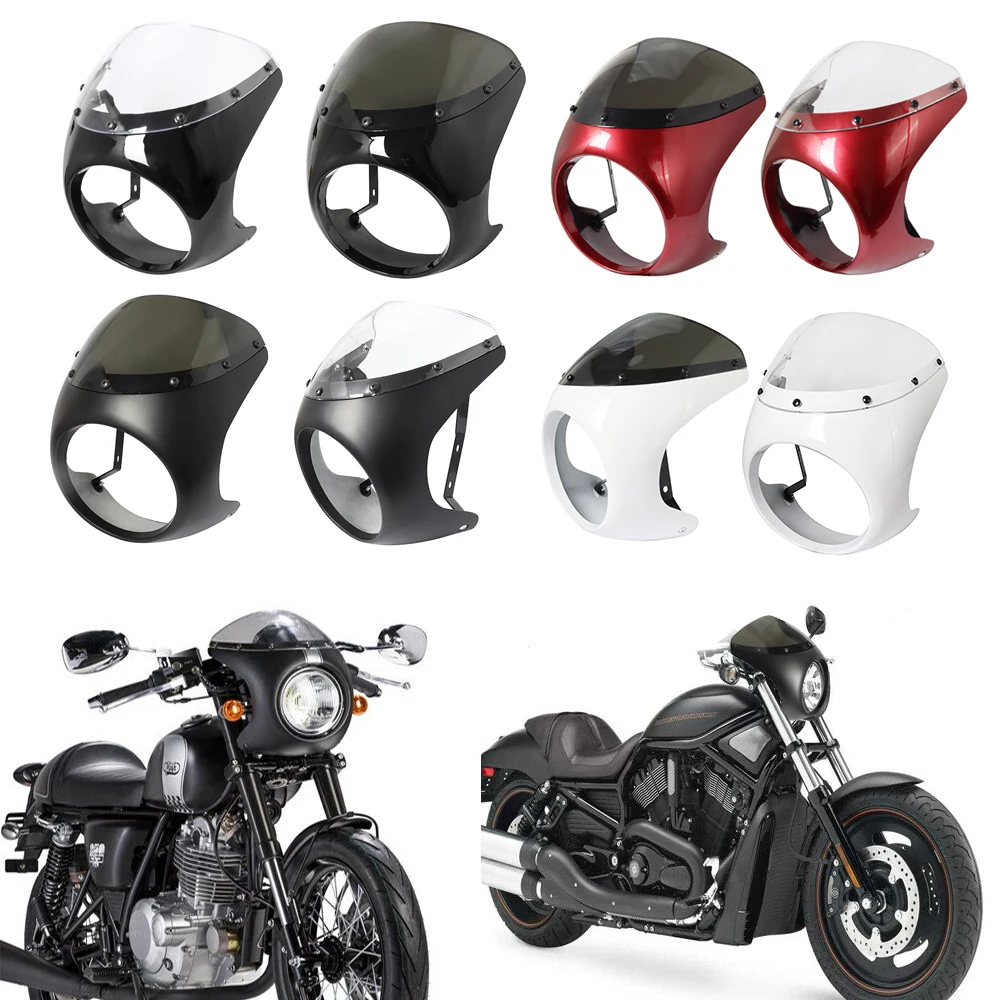 ชุดแฟริ่งไฟหน้ารถจักรยานยนต์ ขนาด 7 นิ้ว สําหรับ Harley Sportster Bobber Touring Honda