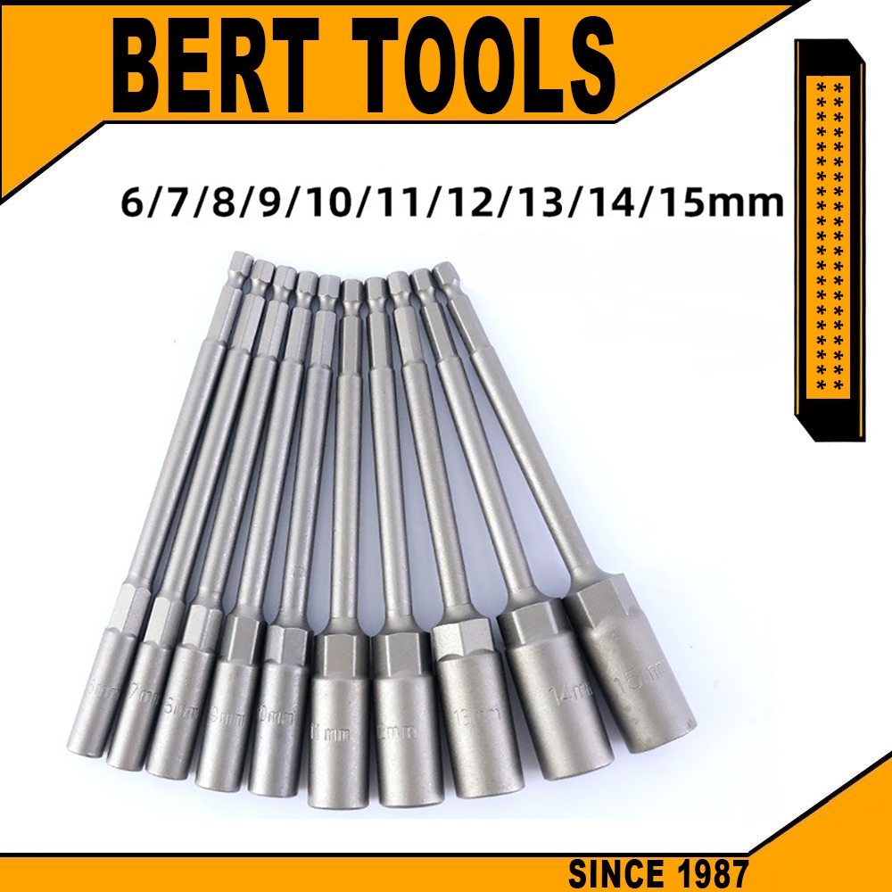 BERT ｜6/7/8/9/10/11/12/13/14/15 มม 1/4 นิ้ว บล็อกยิงหลังคา ลูกบล็อก บล็อกยิงหลังคาเบอร์ 8 บล็อคขันน็อตหลังคา บล็อกน็อต