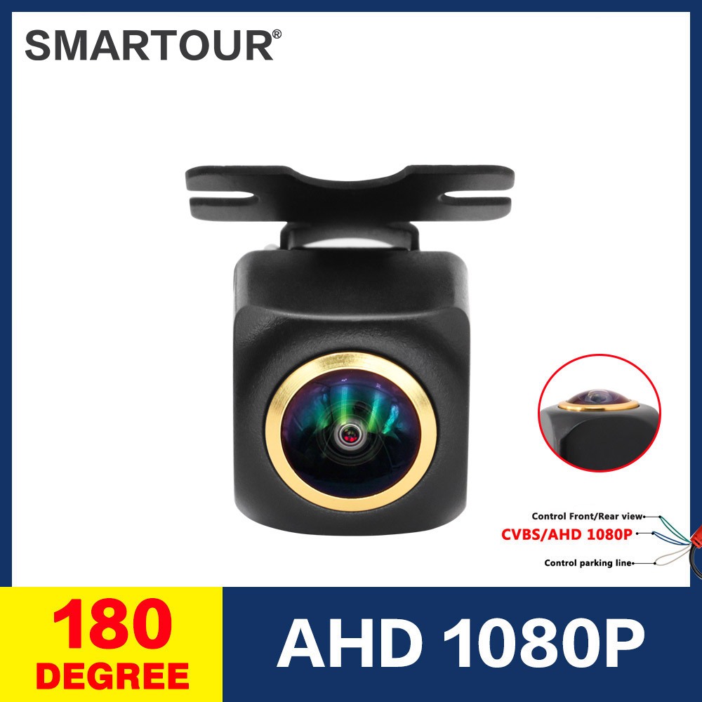 Smartour กล้องมองหลังรถยนต์ AHD 1080P-25 มองเห็นที่มืด ด้านหน้า กันน้ํา HD CCD