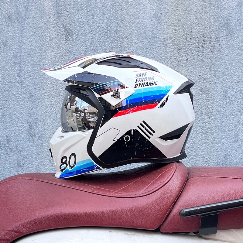 Orz-163 หมวกกันน็อค แบบถอดออกได้ สไตล์เรโทร สําหรับขี่รถจักรยานยนต์