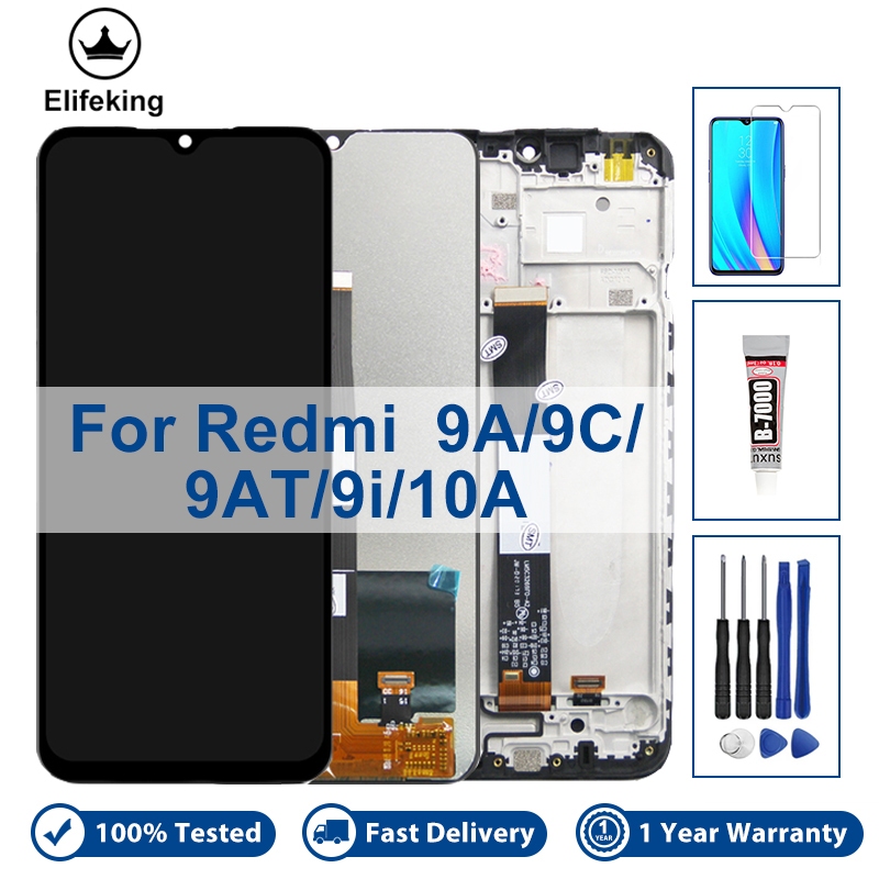6.53 "ทดสอบ 100% ใหม่ LCD สําหรับ Xiaomi Redmi 9A 9C 9AT 9i 10A จอแสดงผล LCD Touch Screen Digitizer Assembly Replacement