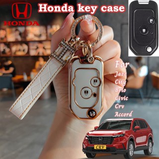 เคสกุญแจรีโมทรถยนต์ TPU 2 ปุ่ม สําหรับ Honda JAZZ CITY BRIO …