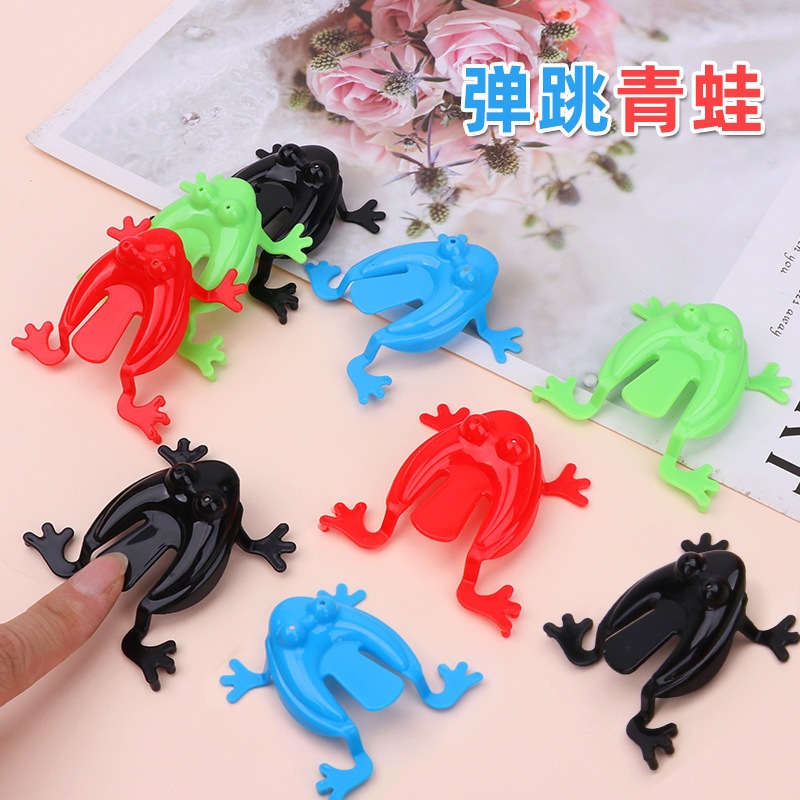 ของเล่นกบกระโดด พลาสติก สําหรับเด็กวัยหัดเดิน สุ่มสี
