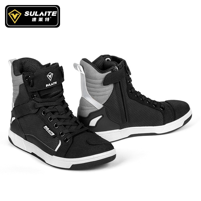 Sulaite SLT-B1 รองเท้ารถจักรยานยนต์รองเท้าขี่จักรยาน Breathable น้ําหนักเบาลื่นทนต่อการสึกหรอ Night แถบสะท้อนแสง
