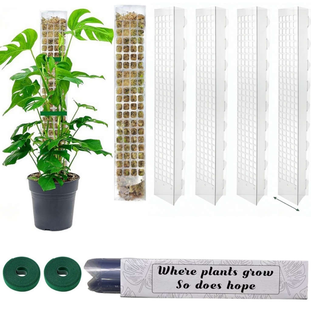 2/4/6 ชิ้นพืชปีนเขา Water Moss คอลัมน์ในร่ม Moss POLE พืชเสาพลาสติกสําหรับ Sphagnum สนับสนุนกระถางต้