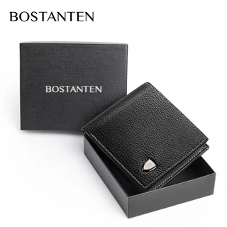 BOSTANTEN กระเป๋าสตางค์ใบสั้น หนัง PU สไตล์ธุรกิจ สำหรับผู้ชาย