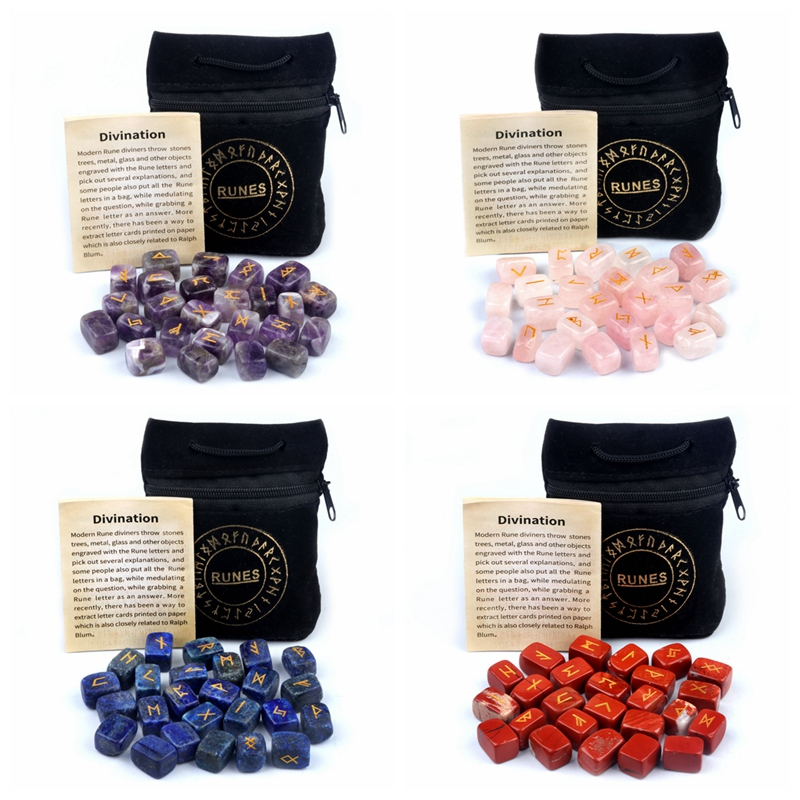 Tumbled Stone Set ของตกแต่งบ้าน 25 ชิ้น Rune Guide Book Room Table Crafts