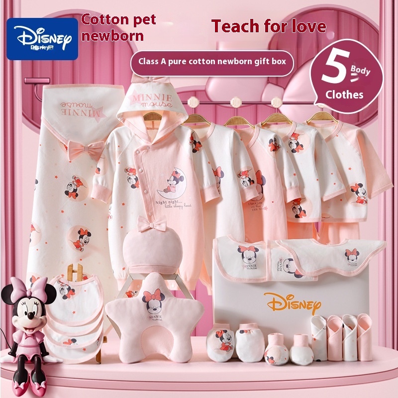 Disney ทารกแรกเกิดเสื ้ อผ ้ าเด ็ กกล ่ องของขวัญผ ้ าฝ ้ ายบริสุทธิ ์ ชุดฤดูใบไม ้ ผลิฤดูร ้ อนฤดูใบไม ้ ร ่ วงทารกแรกเกิดทารกแรกเกิดของขวัญการประชุมเต ็ มเดือน