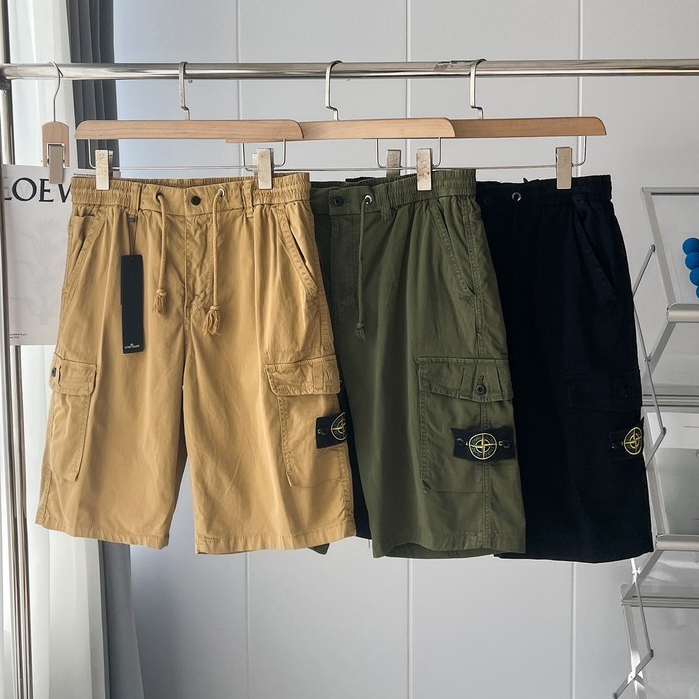 [พร้อมส่ง] ST0NE lSL@ND  กางเกงขาสั้นผู้ชาย ทรงคาร์โก้ ผ้าคอตตอนพรีเมียม มีหลายกระเป๋า แฟชั่นแนวสตรี