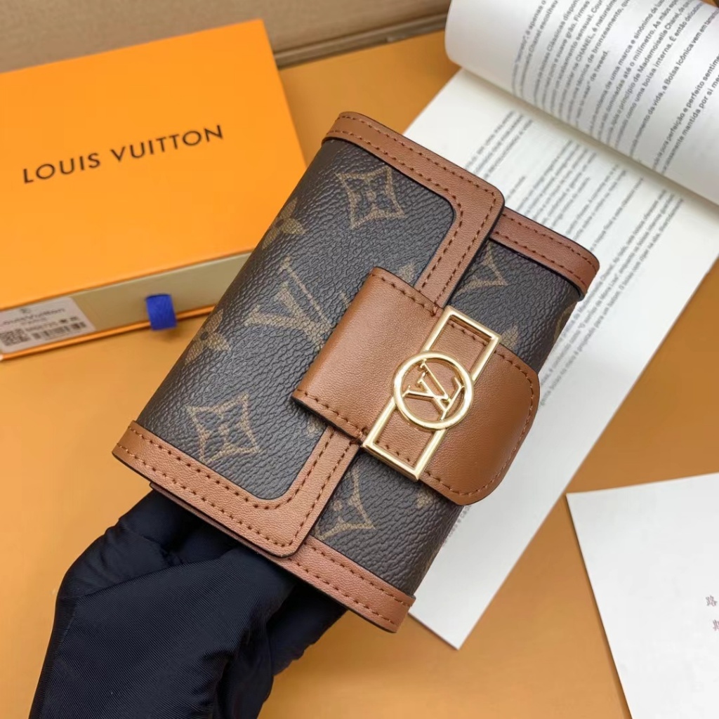【 Box 】Louis Vuitton LV Dauphine กระเป๋าสตางค์แฟชั่น เก็บสะสม M68725