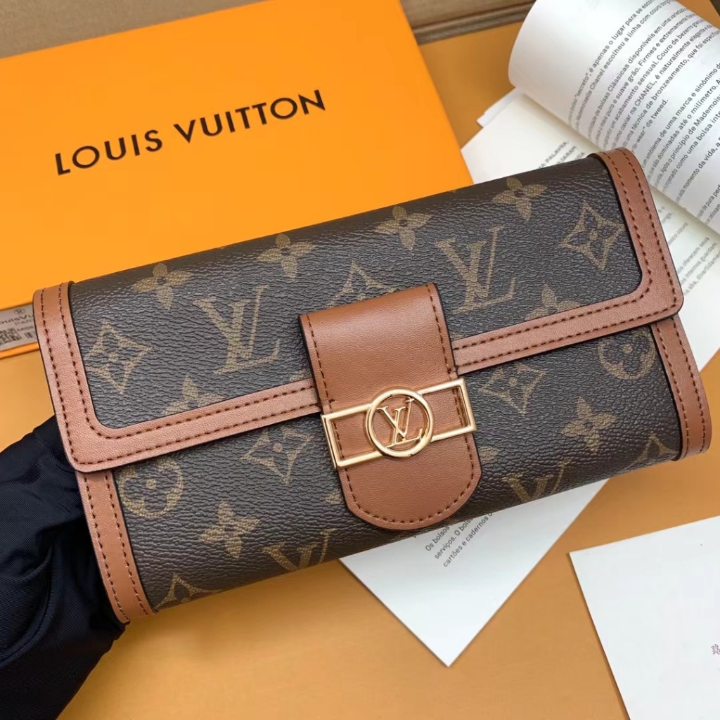 【 Box 】Louis Vuitton LV Dauphine กระเป๋าสตางค์แฟชั่น เก็บสะสม M68725