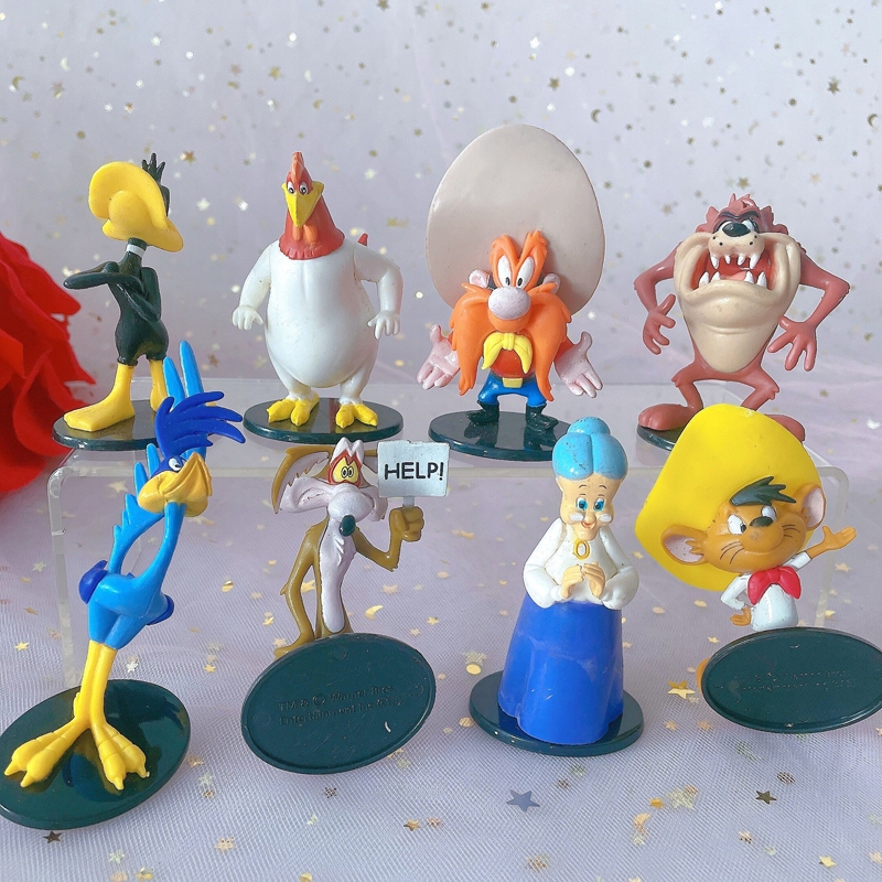 โมเดลฟิกเกอร์ PVC รูปการ์ตูน Star Looney Tunes Space Jam Bugs Bunny Tasmanian Devil Daffy Duck Yosemite Sam Q Version ขนาด 5-7 ซม. ของเล่นสําหรับเด็ก 8 ชิ้น ต่อชุด