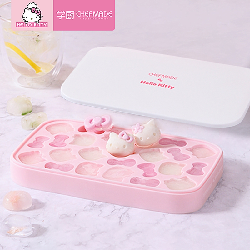 CHEFMADE ถาดแม่พิมพ์ซิลิโคน ลายการ์ตูน Hello Kitty เกรดอาหาร มัลติฟังก์ชั่น สําหรับทําน้ําแข็ง เยลลี่ เค้ก ช็อกโกแลต แม่พิมพ์ซิลิโคนสามารถเข้าเตาอบได้  KT7117