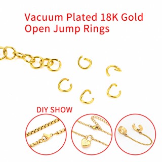 แหวนจั้มพ์ แบบเปิด สเตนเลส ทอง 18K สําหรับทําเครื่องประดับ D…