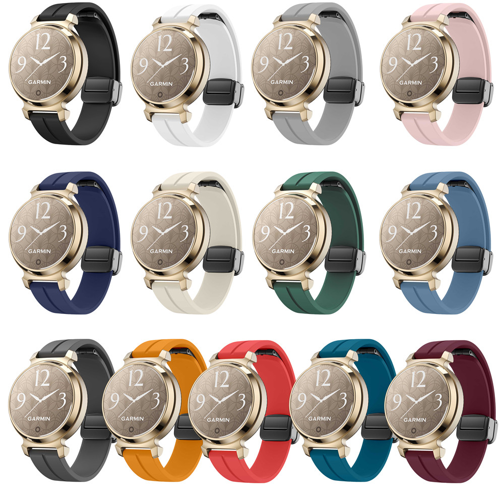 สายนาฬิกาข้อมือซิลิโคน แบบพับได้ แม่เหล็ก สําหรับ Garmin lily2 14 มม.
