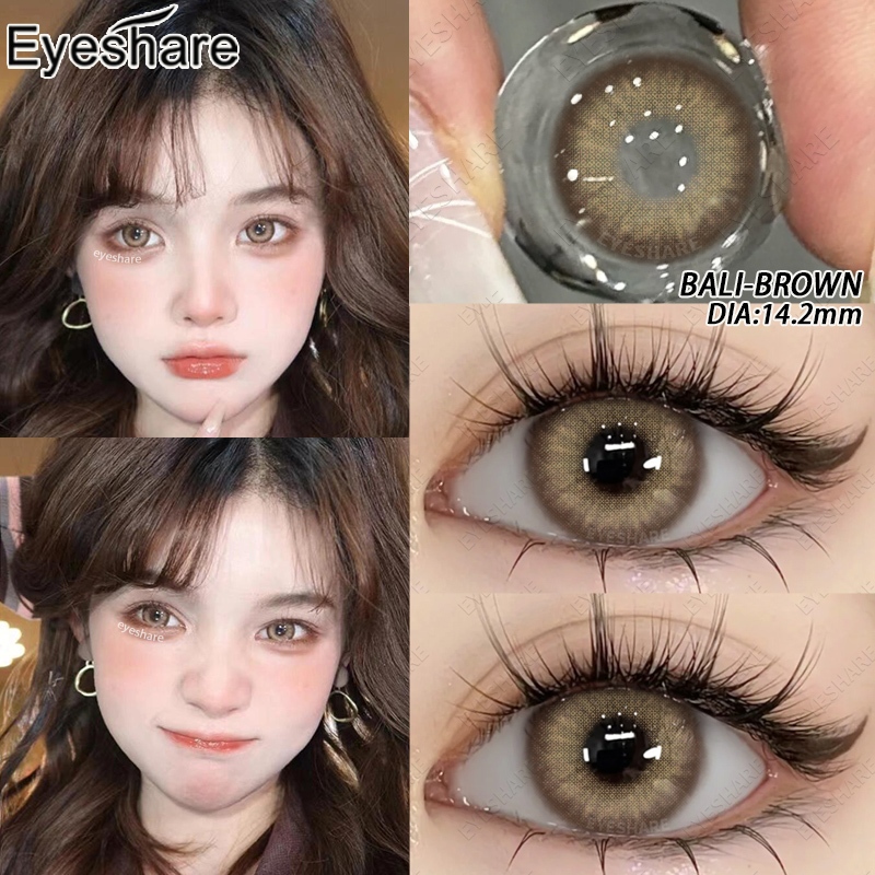 Bali คอนแทคเลนส์ สีน้ำตาล คอนแทคเลนส์ทุกวัน 2ชิ้น 1คู่ เวอร์ชั่นเกาหลี เลนส์ตาหวาน（COD/ส่งไวจากไทย）