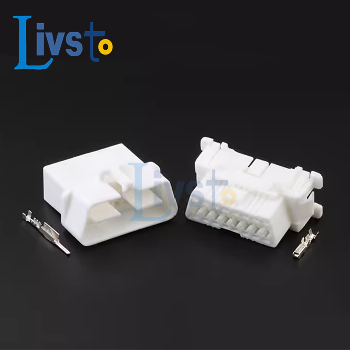 ปลั๊กซ็อกเก็ตวินิจฉัย 16 พิน / การป้องกันอินเทอร์เฟซ OBD 179631-1 สําหรับ Perodua Toyota Proton Nissan ซ็อกเก็ตเชื่อมต่อรถยนต์