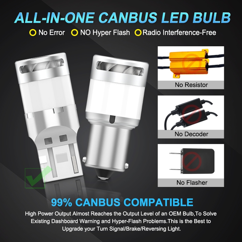 Maxgtrs หลอดไฟเลี้ยวรถยนต์ LED 1156 BA15S P21W PY21W BAU15S T20 7440 W21W 2 ชิ้น ราคา ถูกที่สุด ดีลบีเคเค แกลเลอรีภาพที่ 7