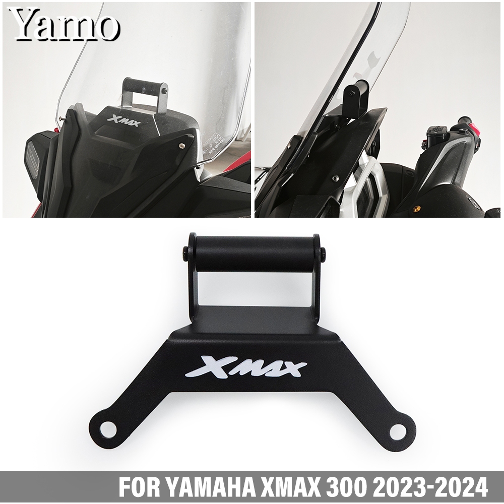 สําหรับ Yamaha XMAX 300 2023 2024 GPS ผู ้ ถือโทรศัพท ์ มือถือติดตั ้ ง XMAX 300 V2 หัวรถจักรดัดแปลงกระจกหน ้ ารถขยาย