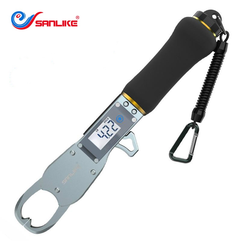 Sanlike Fishing Gripper Fish Lip Grip Fish Grabber พร้อมเครื่องชั่งน้ําหนักอิเล็กทรอนิกส์ 360° หมุนได้จอแสดงผล นํา ดิจิตอลมัลติฟังก์ชั่ปลาลิปจับ