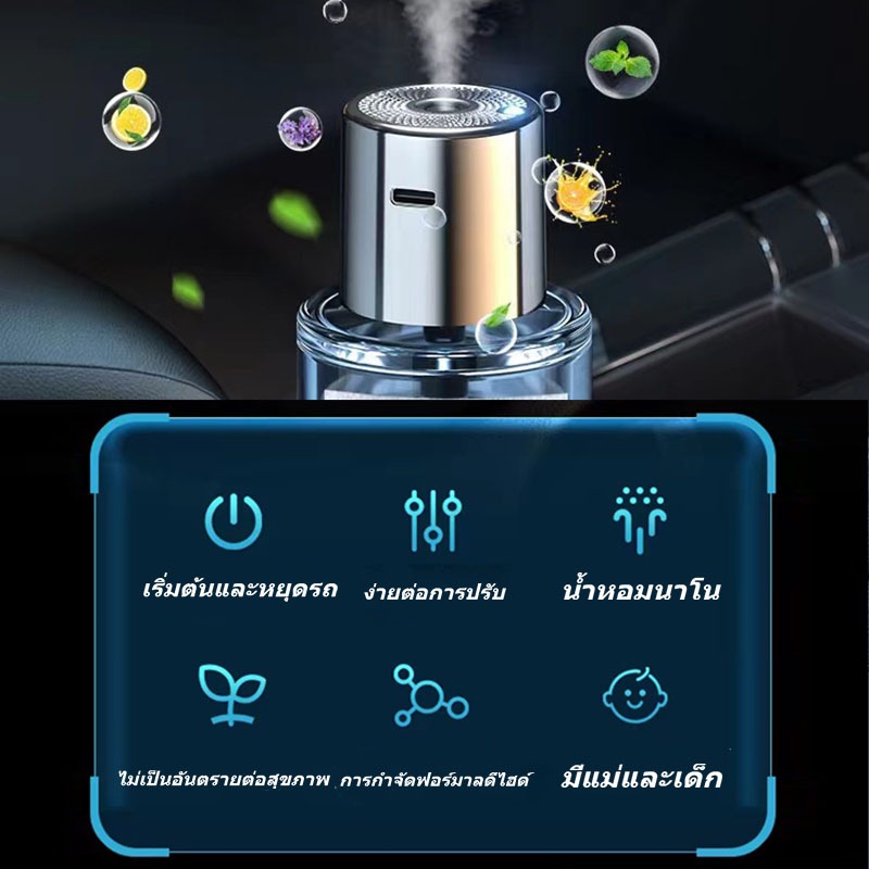 น้ําหอมปรับอากาศในรถยนต์ แบบสากล กระจายกลิ่นหอมอัจฉริยะ กระจายกลิ่นอโรมาเทอราพี - รูปที่ 7