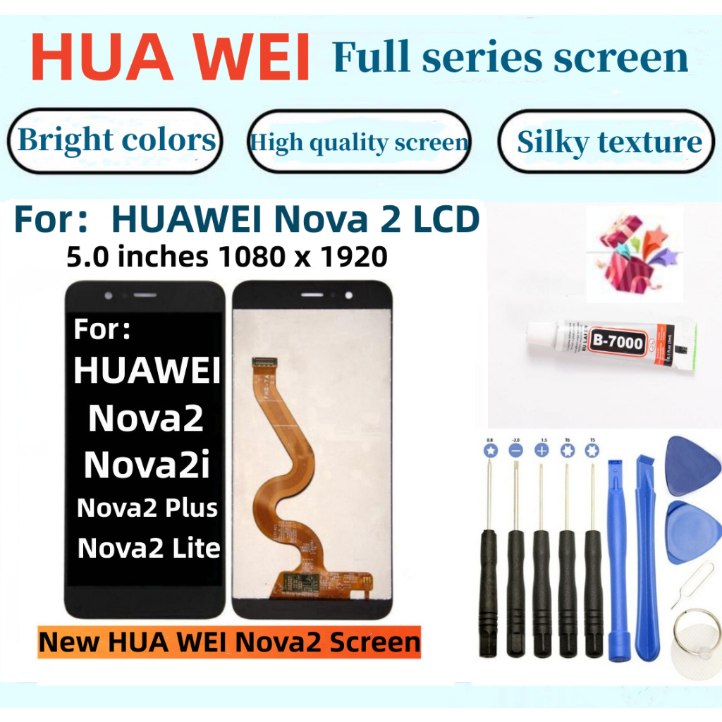 ใหม่ หน้าจอสัมผัส HUAWEI สําหรับ Nova2 LCD Nova2i Nova2 Plus Nova2 Lite