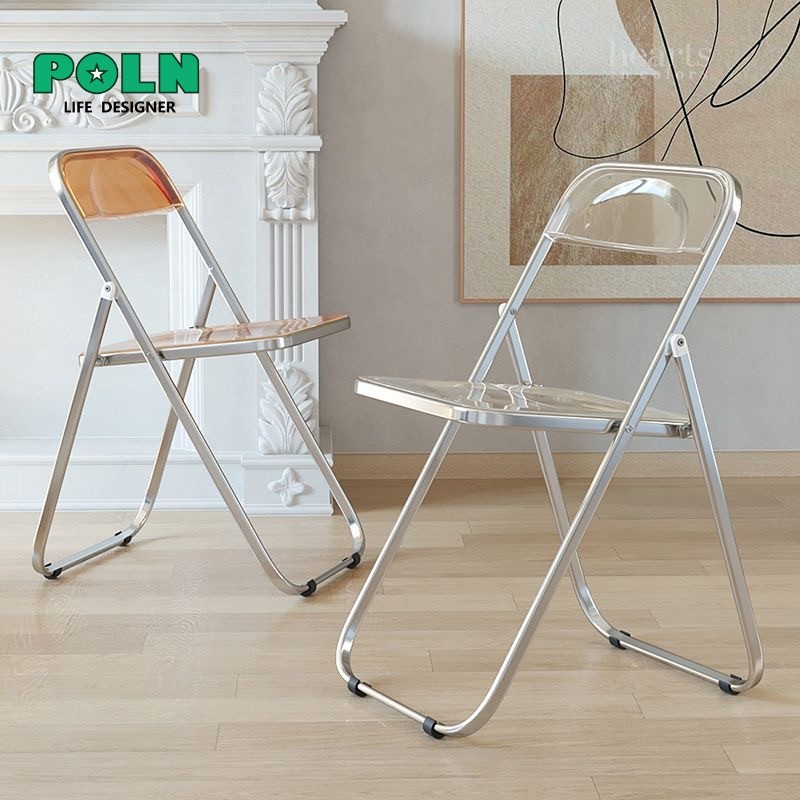 เก้าอี้ใส คริสตัล สไตล์มินิมอล สุดฮิตในหมู่เน็ตไอดอลพับได้ วัสดุอะคริลิก49*47*74