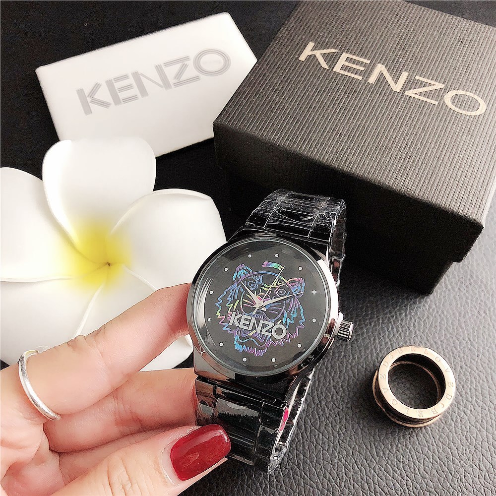 Kenzo นาฬิกาข้อมือลําลอง สายสแตนเลส สไตล์นักธุรกิจ แฟชั่นสําหรับผู้หญิง