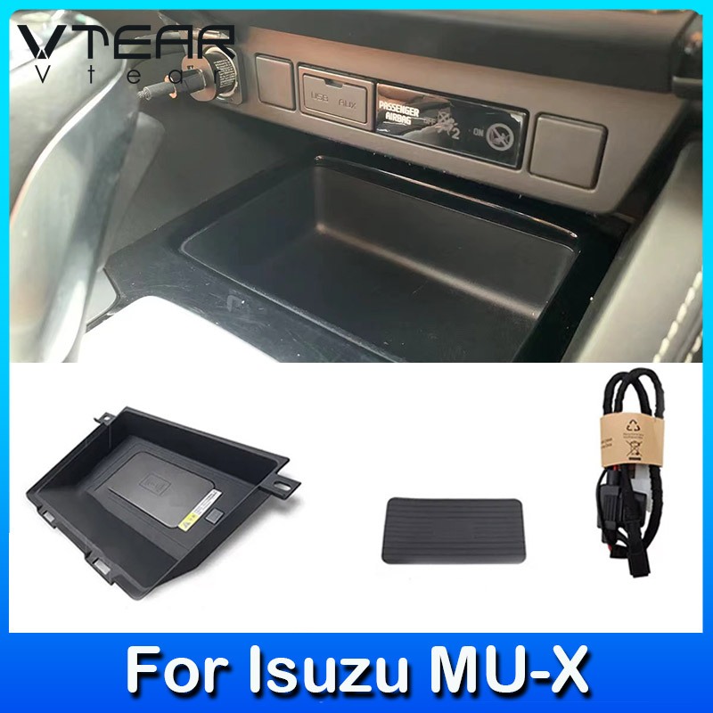 รถชาร์จไร้สาย 15W Fast โทรศัพท์มือถือชาร์จแผงอะแดปเตอร์สําหรับ ISUZU MUX MU-X 2023 2024 อุปกรณ์ตกแต่งภายใน