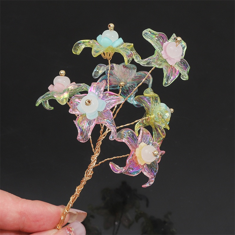 ลูกปัดอะคริลิค รูปกลีบดอกไม้ห้ากลีบ AB ขนาด 30 มม. สําหรับทําเครื่องประดับ ต่างหู กิ๊บติดผม DIY จํานวน 4 ชิ้น ต่อถุง - รูปที่ 7