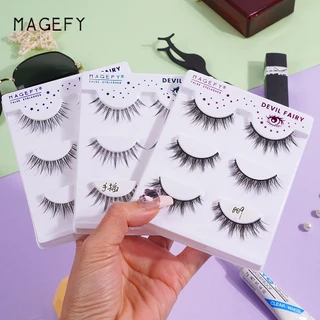 MAGEFY 5D ขนตาปลอม 3 คู่ ขนตาปลอมธรรมชาติ ขนตา ขนมิงค์ แบบธรรมชาติ Eyelashes 11 สไตล์ 7378