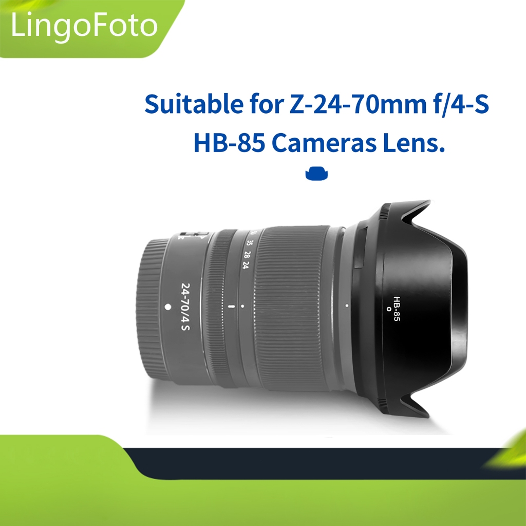 HB-85 เลนส์ฮูด Bayonet เลนส์กล้องสําหรับ Nikon Nikkor Z-24-70mm f 4-S HB-85