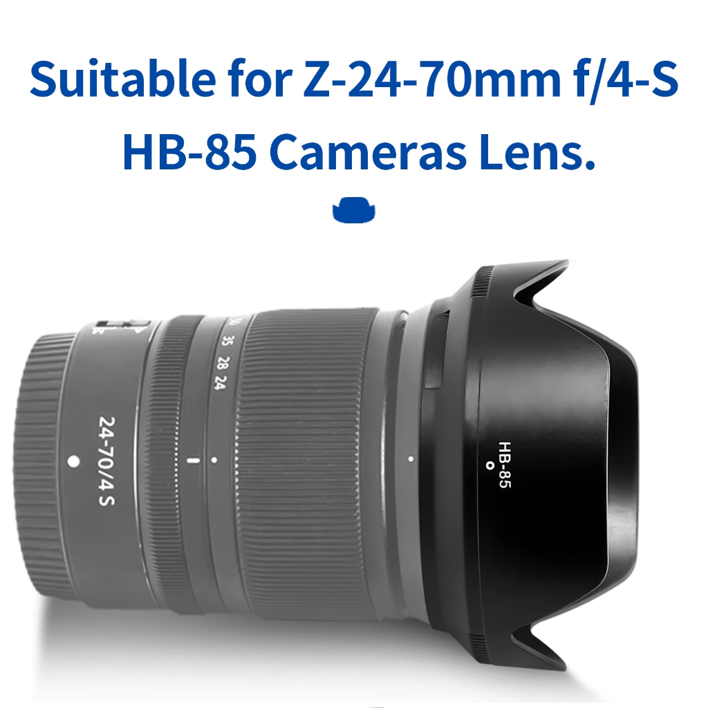 HB-85 เลนส์ฮูด Bayonet เลนส์กล้องสําหรับ Nikon Nikkor Z-24-70mm f 4-S HB-85
