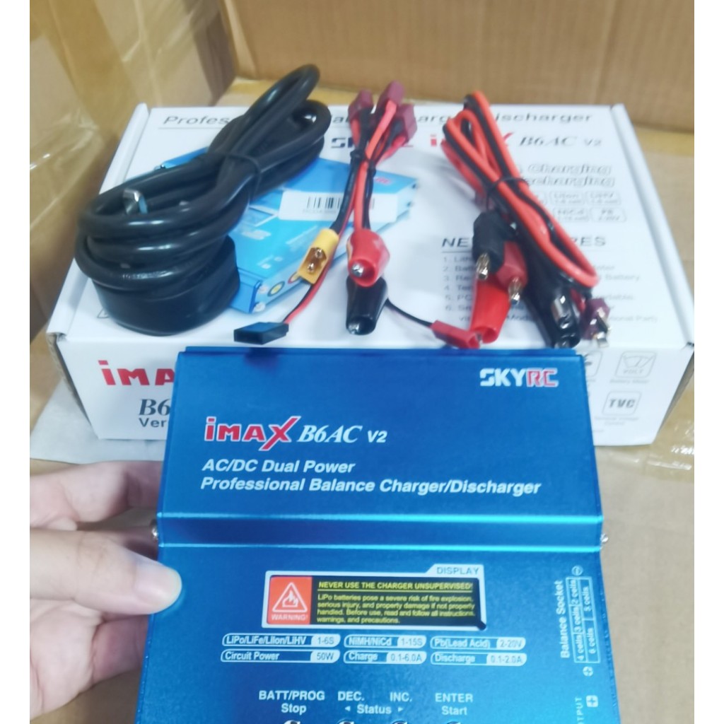 Skyrc IMAX B6 EVO B6 V2 B6 Mini B6AC V2 ที่ชาร์จแบตเตอรี่ LiPo พร้อมอะแดปเตอร์เซนเซอร์อุณหภูมิ 6A 1-